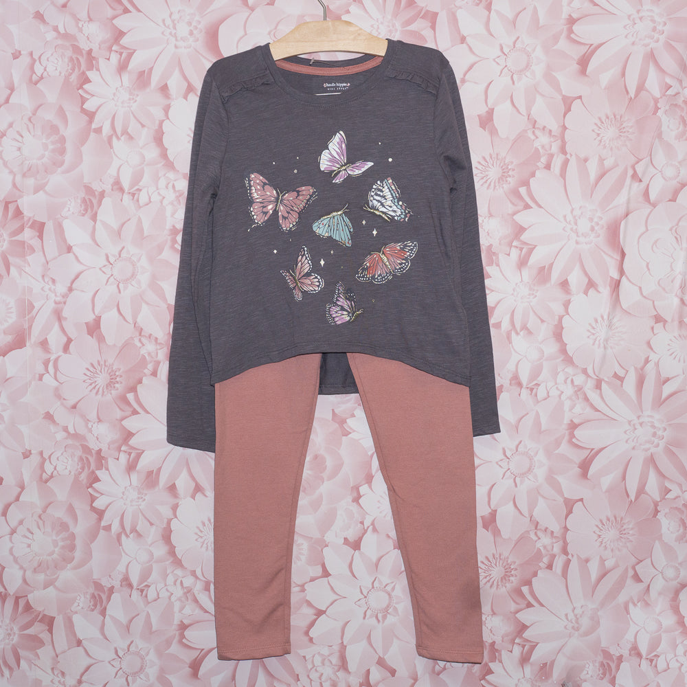 Butterfly Set with Fleece Lined Leggings Size 7/8