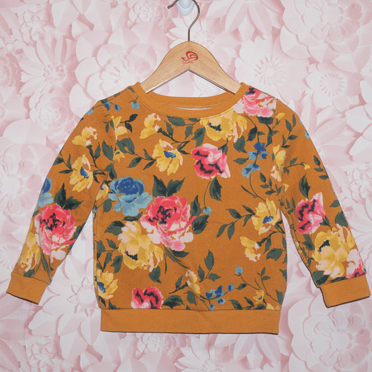 Yellow Floral Sweatshirt Size 3T