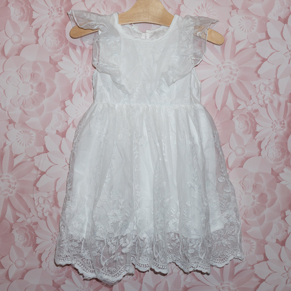 NWT Ruffled Lace Overlay Dress Size 2-3Y