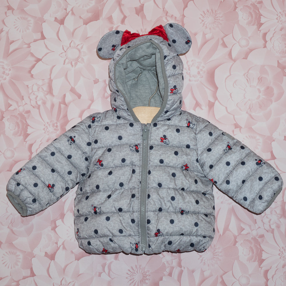 Minnie Mouse Puffer Coat Size 6-12m