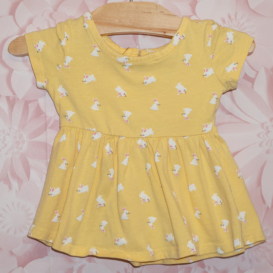 Yellow Bunny Dress Size 0-3m