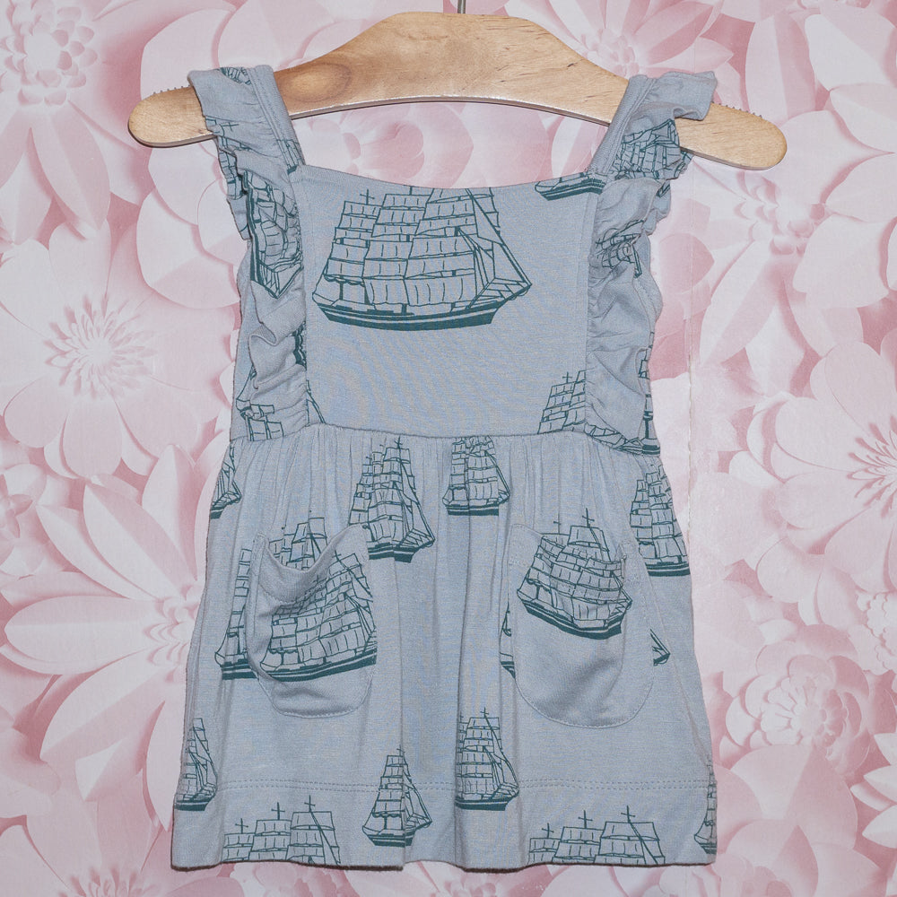 Bamboo Ships Dress Size 0-3m