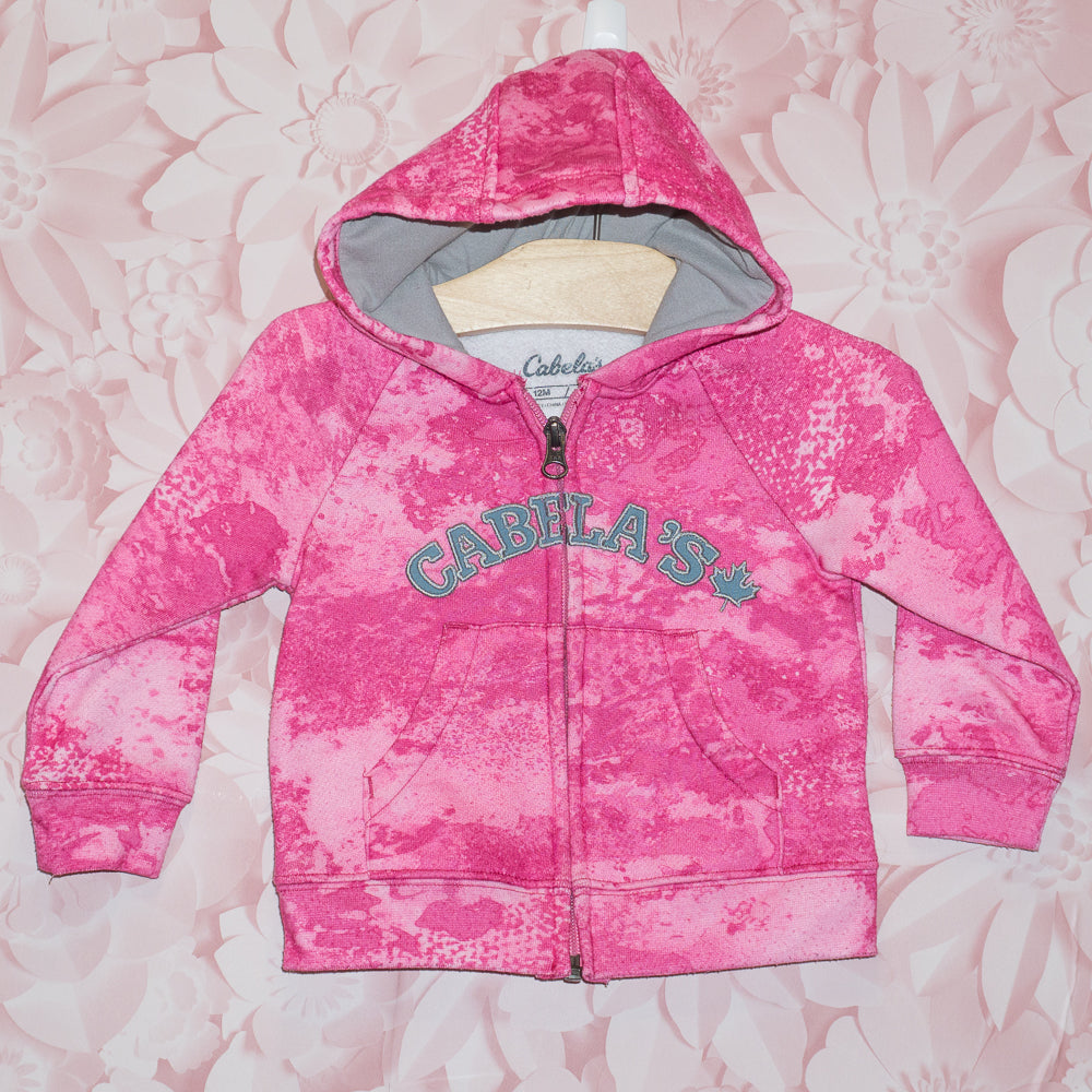 Pink Cabela's Zip Hoodie Size 12m