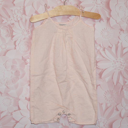 Pink Linen Shortie Romper Size 6-12m