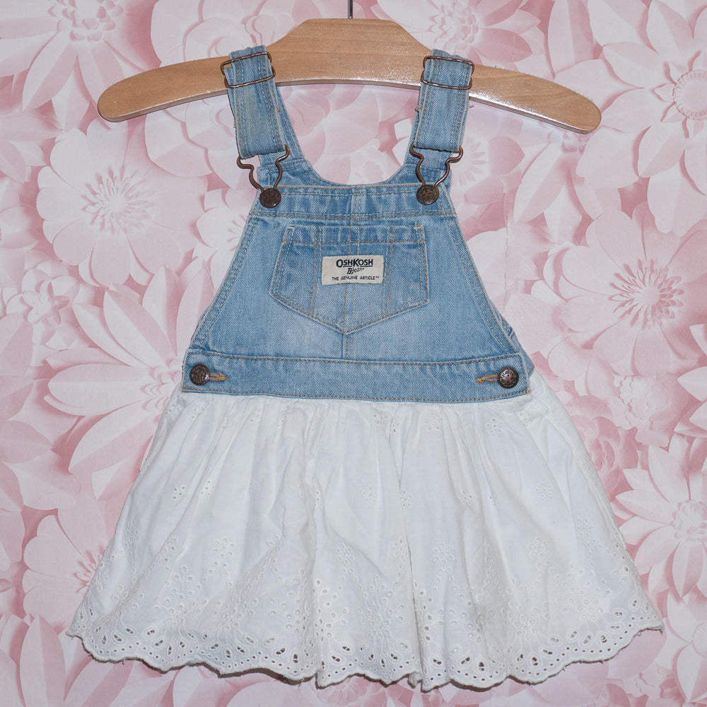 Eyelet Lace Overall Dress Size 12m