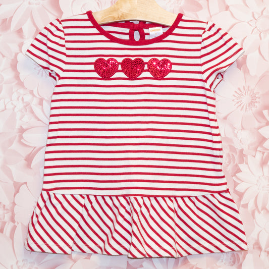 Heart & Stripe Tee Size 6