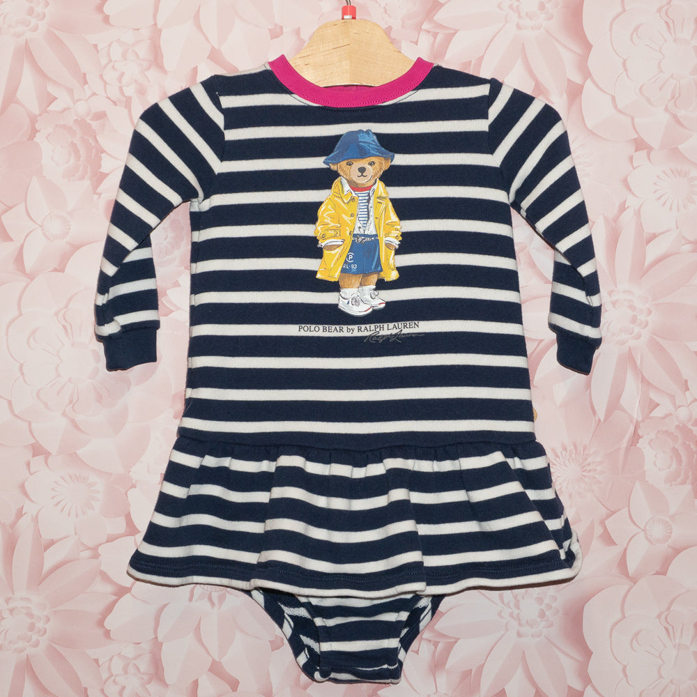 Striped Bear Dress Size 24m