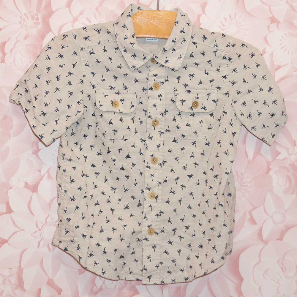 Linen Palm Tree Top Size 4T