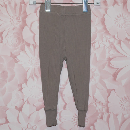 Tan Ribbed Leggings Size 6-12m