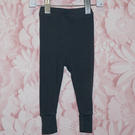 Gray Ribbed Leggings Size 6-12m
