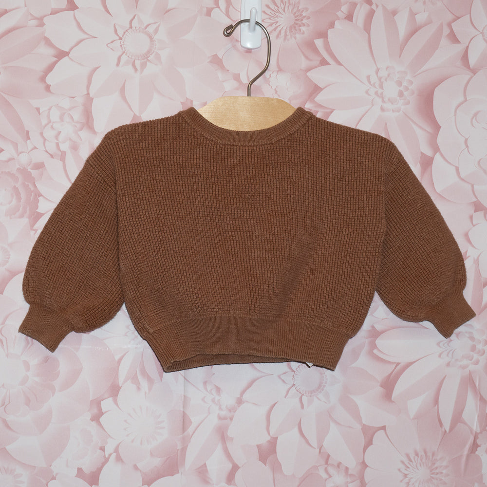 Brown Waffle Sweater Size 9-12m