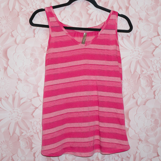 Sheer Striped Pink Maternity Tank Size M