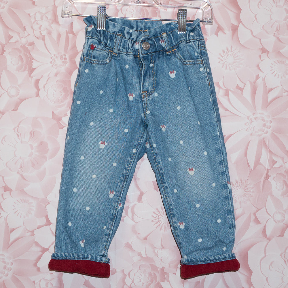 Minnie Mouse Fleece Lined Jeans Size 3