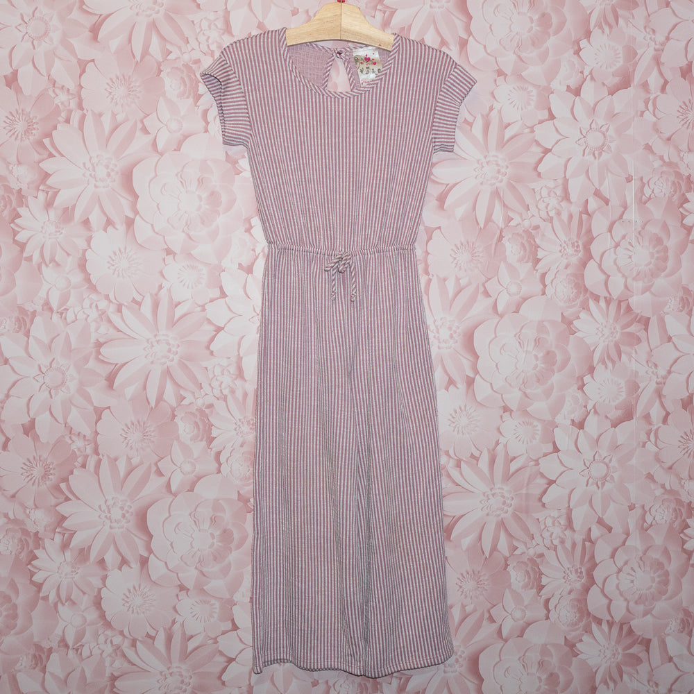 Pink Striped Jumpsuit Size 8
