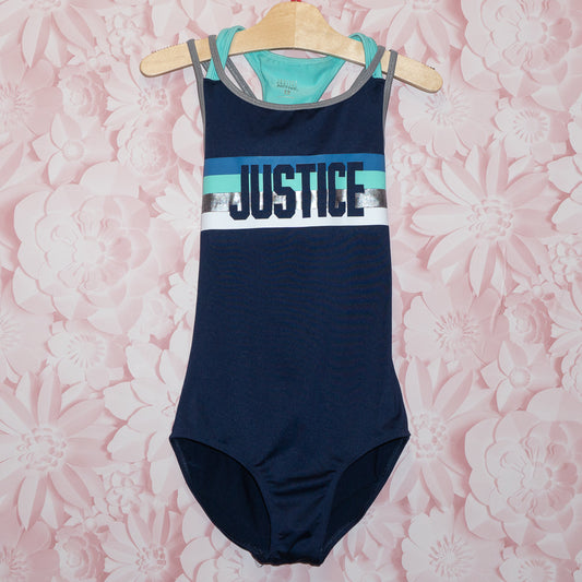 Navy Striped Leotard Size 12