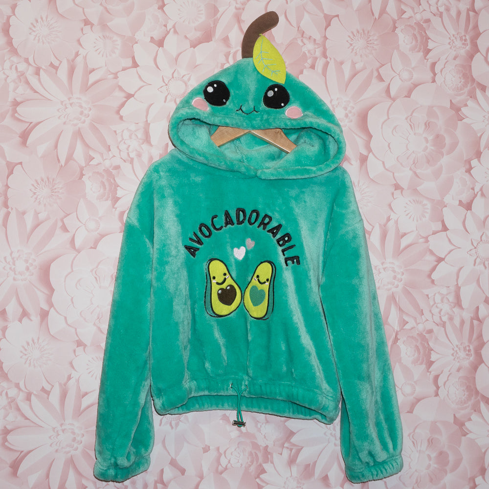 Avocadorable Fuzzy Hoodie Size 7/8
