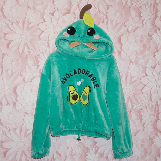 Avocadorable Fuzzy Hoodie Size 7/8