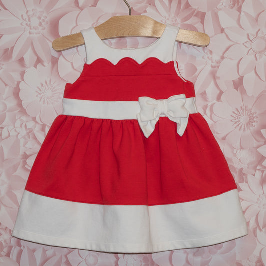 Red & White Dress Size 6-12m