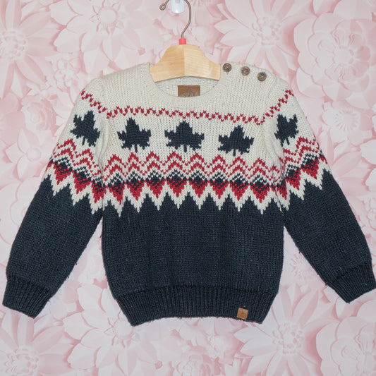 Knit Maple Leaf Sweater Size 4T