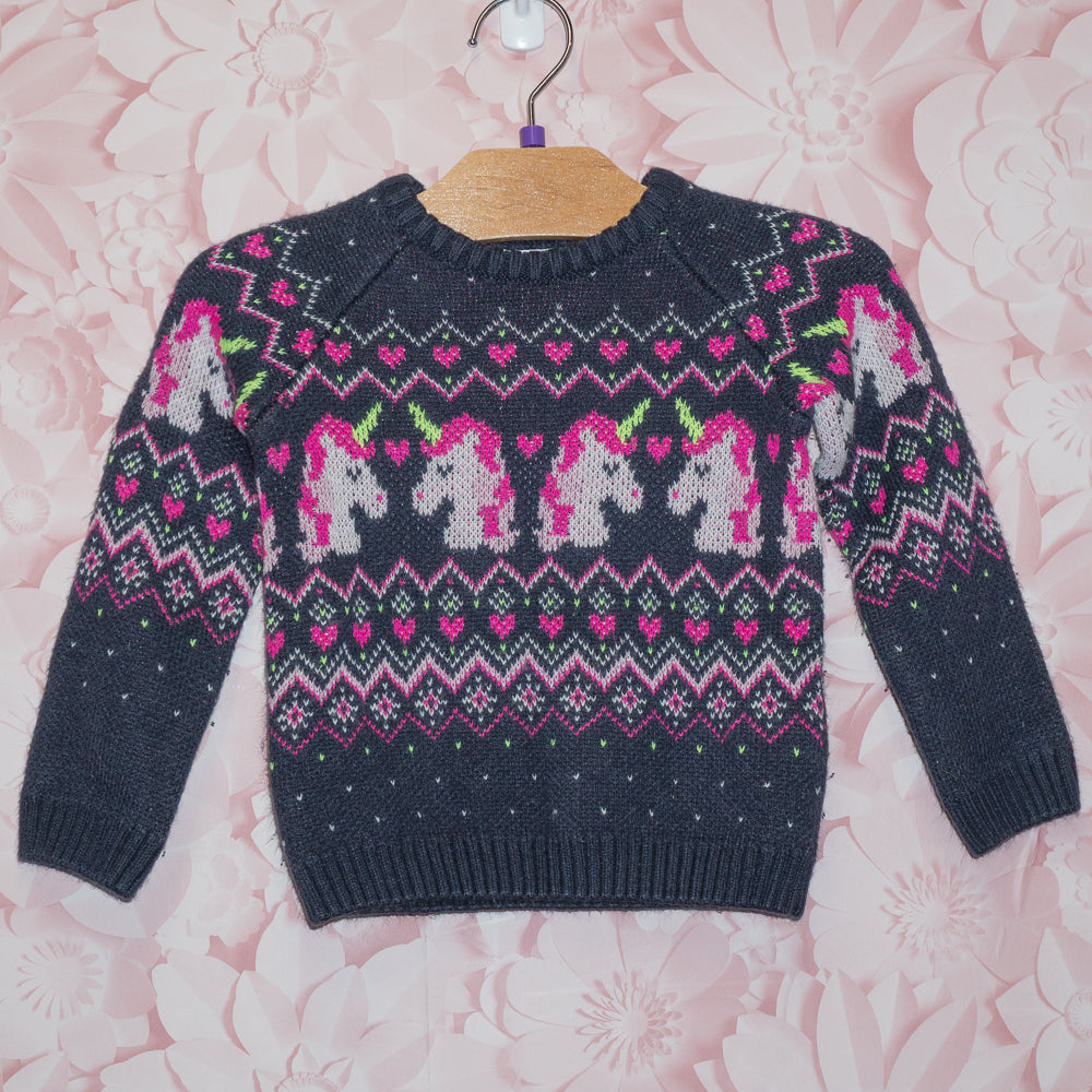 Unicorn Fair Isle Sweater Size 3