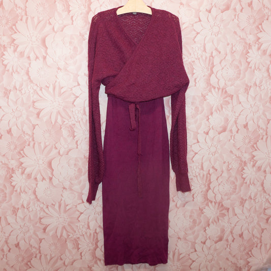 Ribbed Maternity Dress with Shrug Size M
