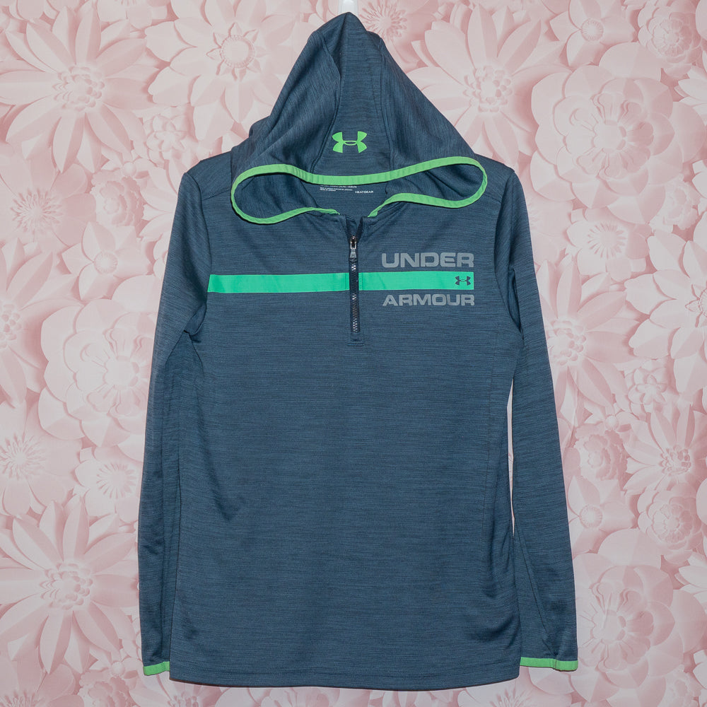 Blue Green Zip Neck Hoodie Size 10/12