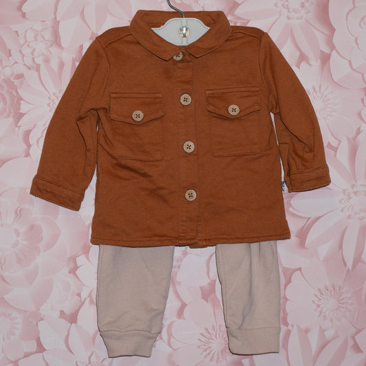 Brown Button Set Size 6-9m