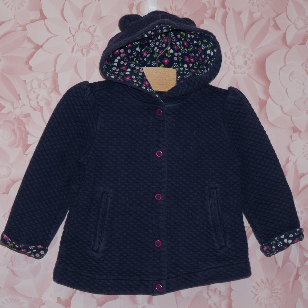 Quilted Hooded Floral Jacket Size 2T