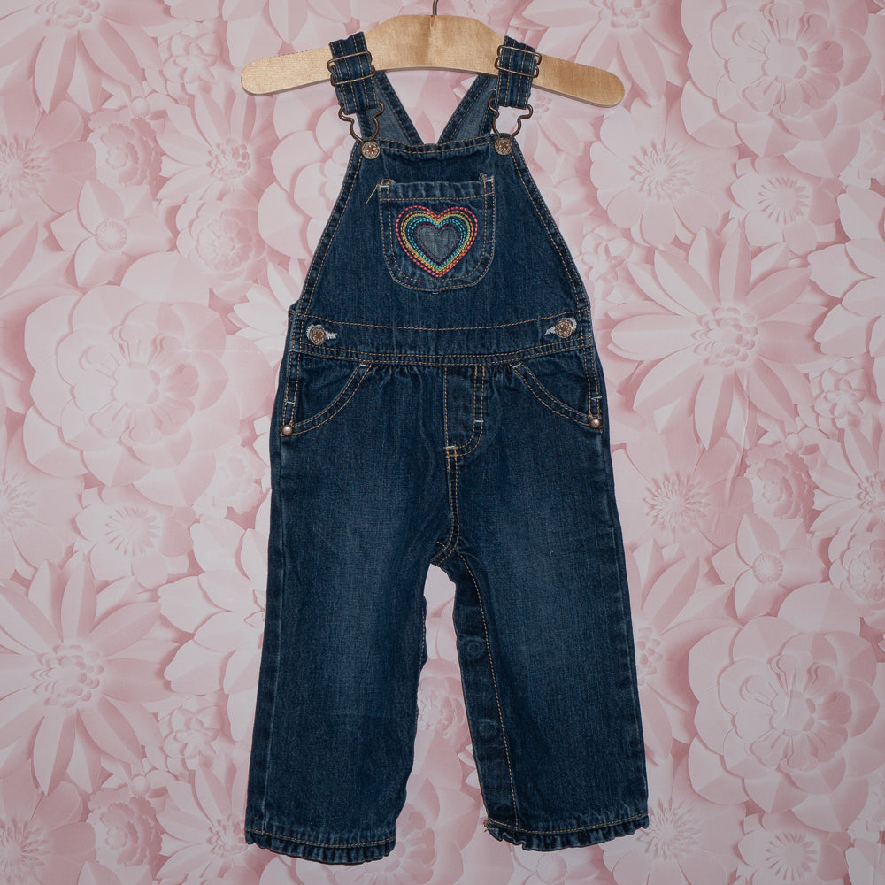 Rainbow Heart Overalls Size 12m
