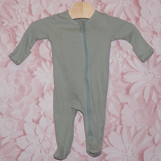 Green Ribbed Sleeper Size 0-3m