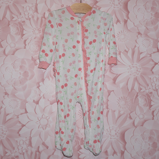 Ruffled Cherry Sleeper Size 0-3m