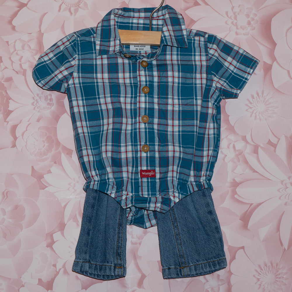 Denim & Plaid Wrangler Set Size 3m