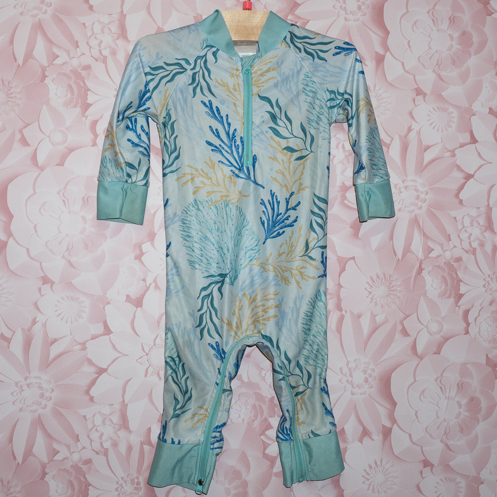 Seaweed Full-Coverage Swimsuit Size 12-18m