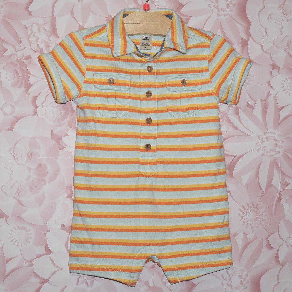 Orange Stripe Romper Size 24m