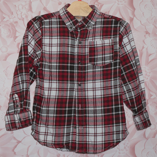 Red Plaid Flannel Shirt Size 5T