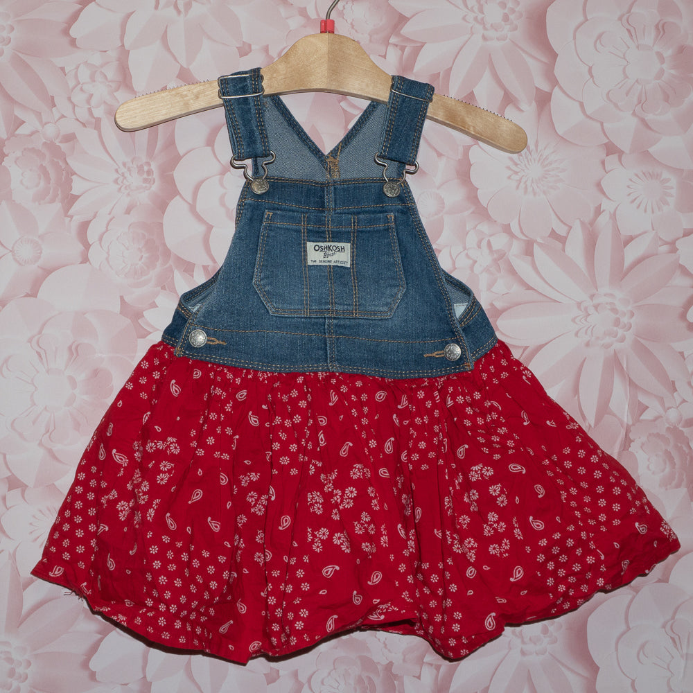 Red Skirt Overall Dress Size 24m