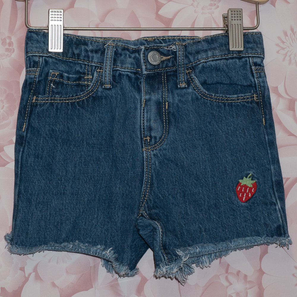 Embroidered Strawberry Shorts Size 5T