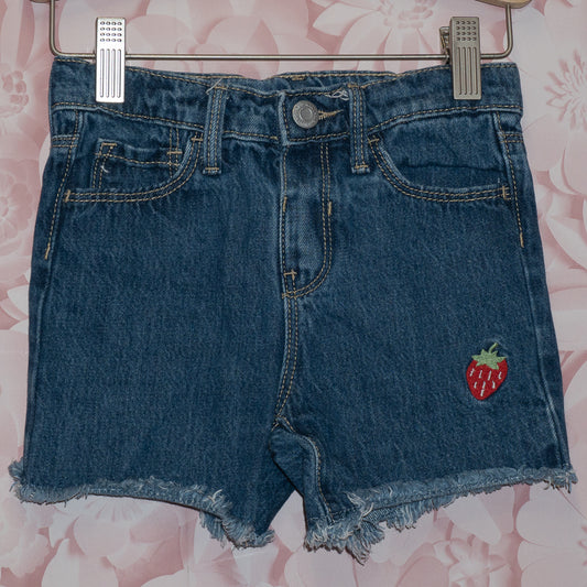 Embroidered Strawberry Shorts Size 5T