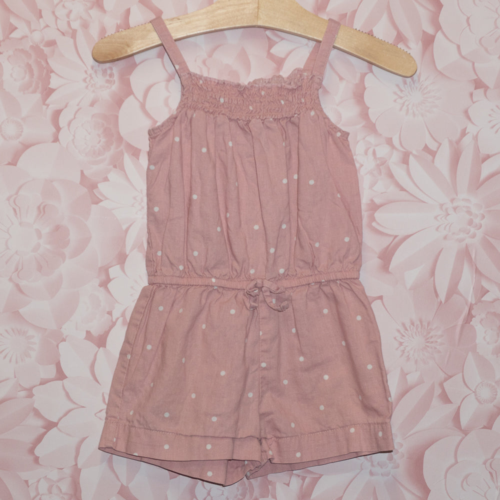 Dot Shortie Linen Romper Size 3T