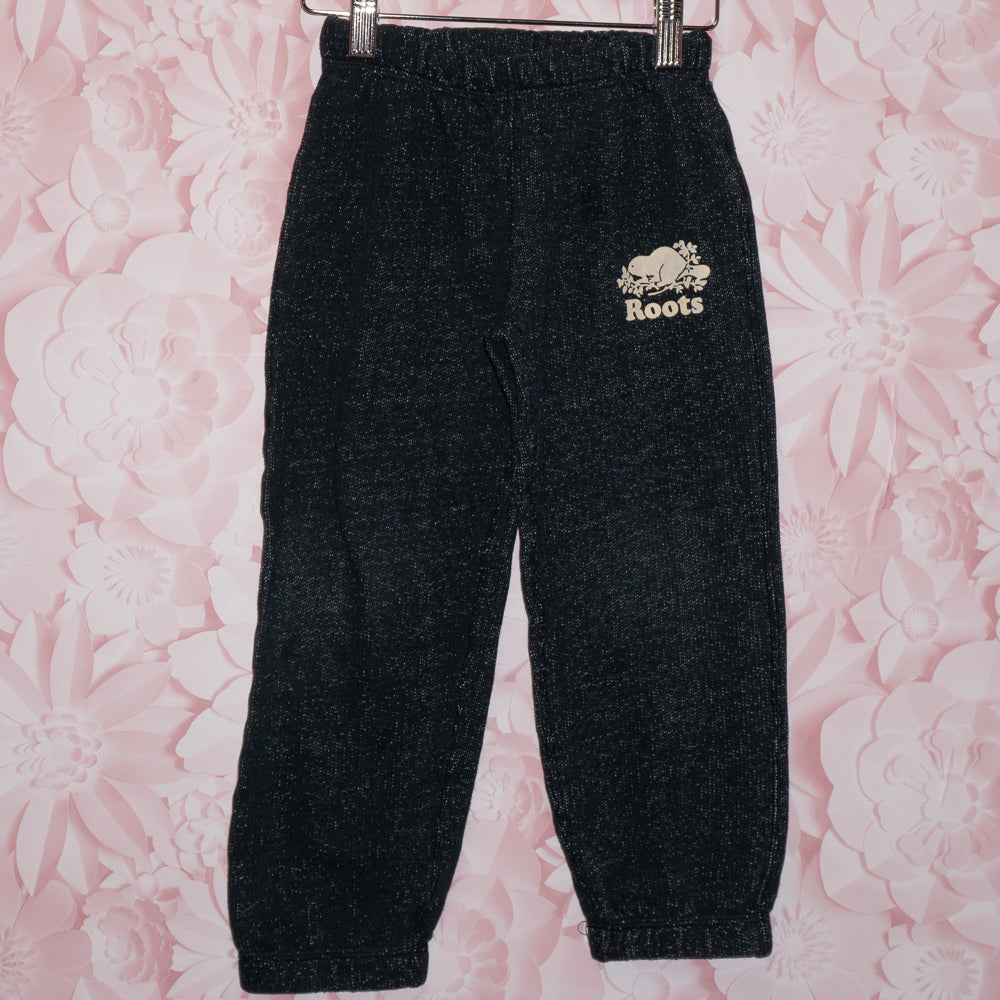 Roots Black Heathered Track Pants Size 5T