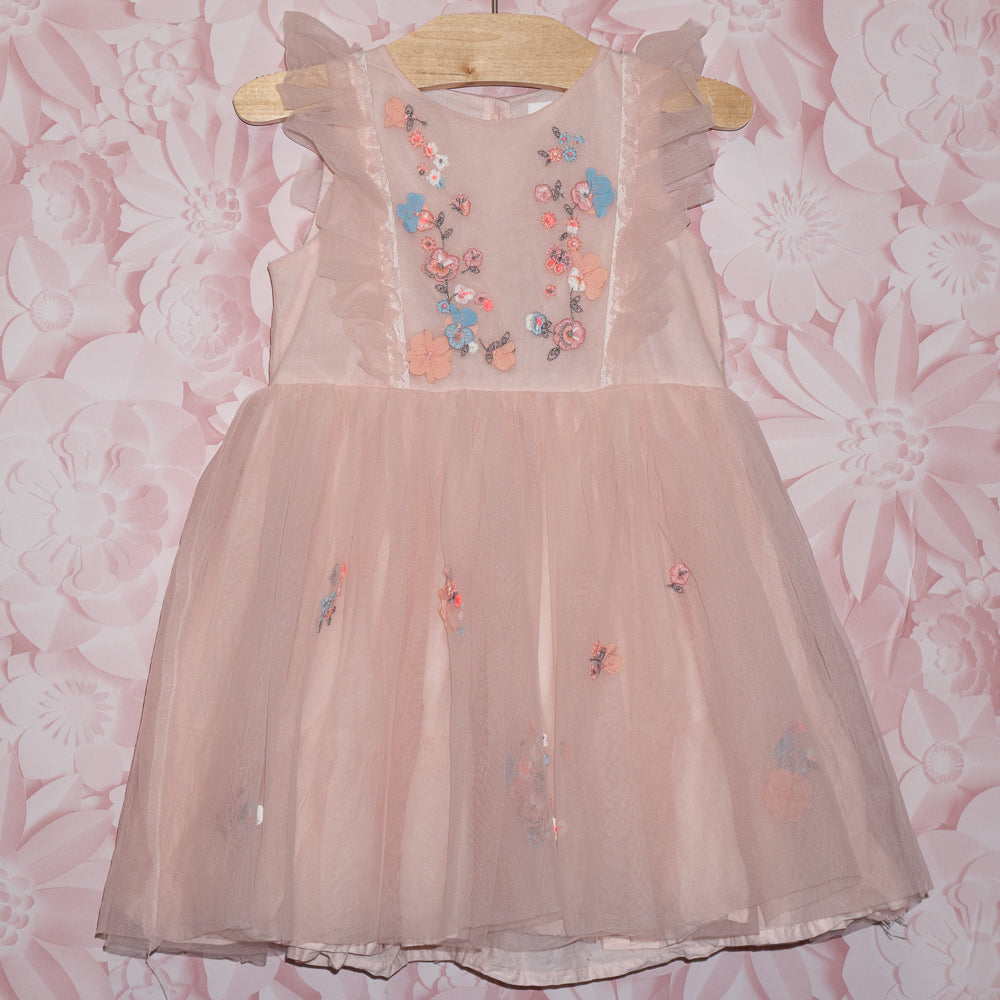 Embroidered Tulle Dress Size 2-3