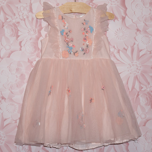 Embroidered Tulle Dress Size 2-3