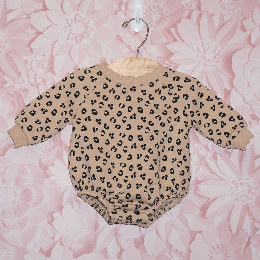 Leopard Print Sweatshirt Onesie Size 0-3m