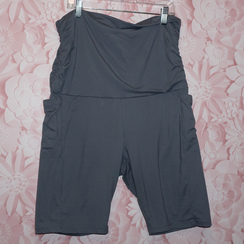 Gray Maternity Bike Shorts Size XL