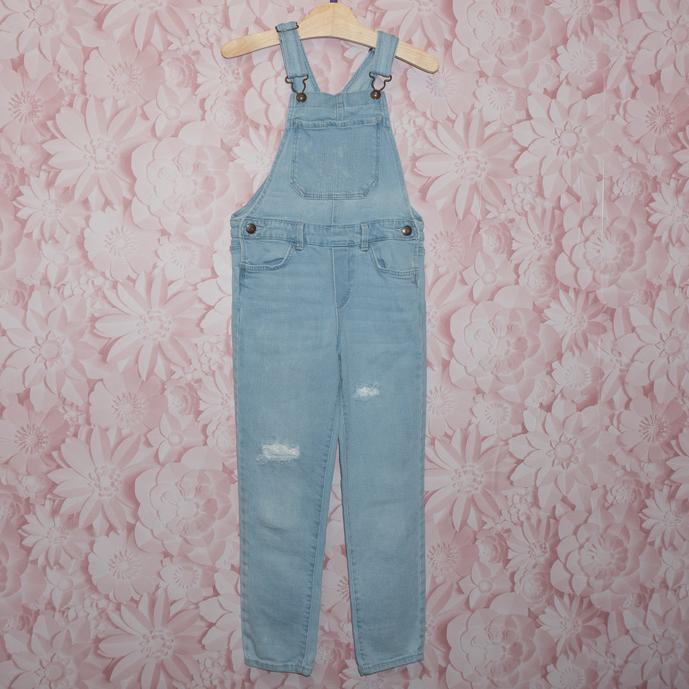 Distressed Denim Overalls Size 7