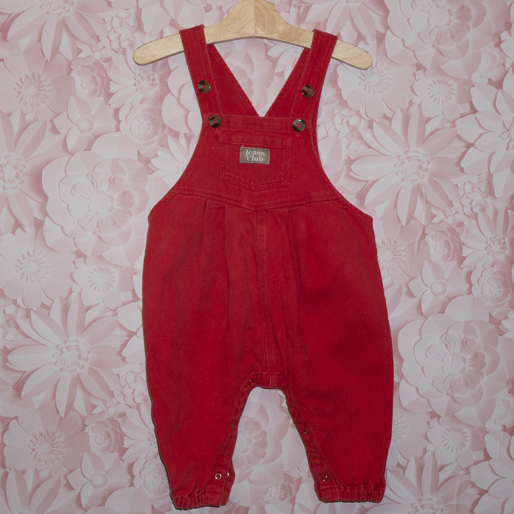 Red Oversized Overalls Size 4