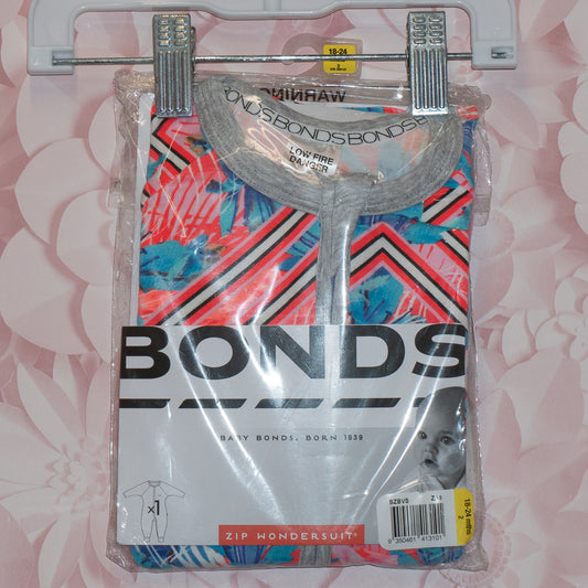 New Pink Pattern  Bonds Wondersuit Size 18-24m