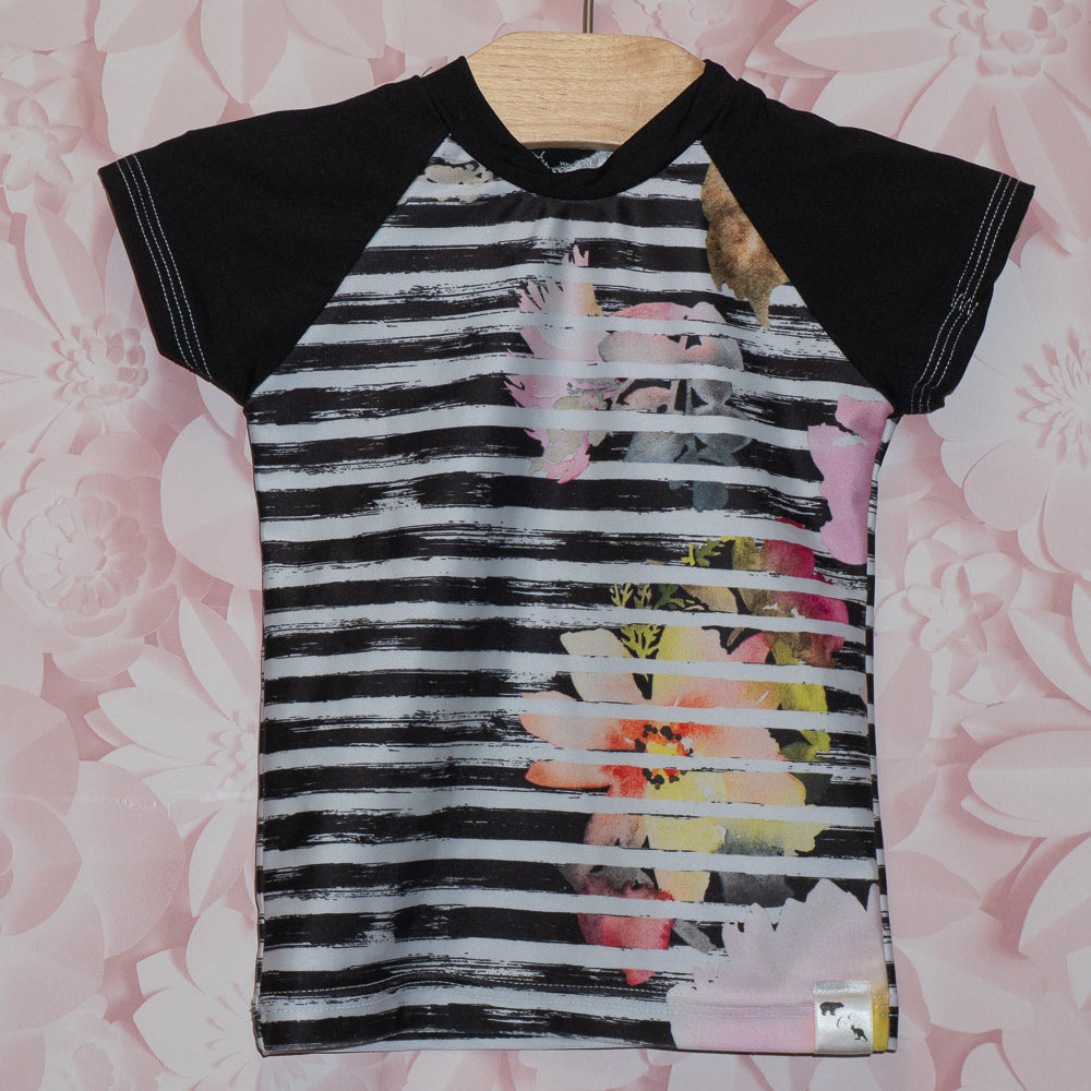 Striped Floral Swim Shirt Size 18m