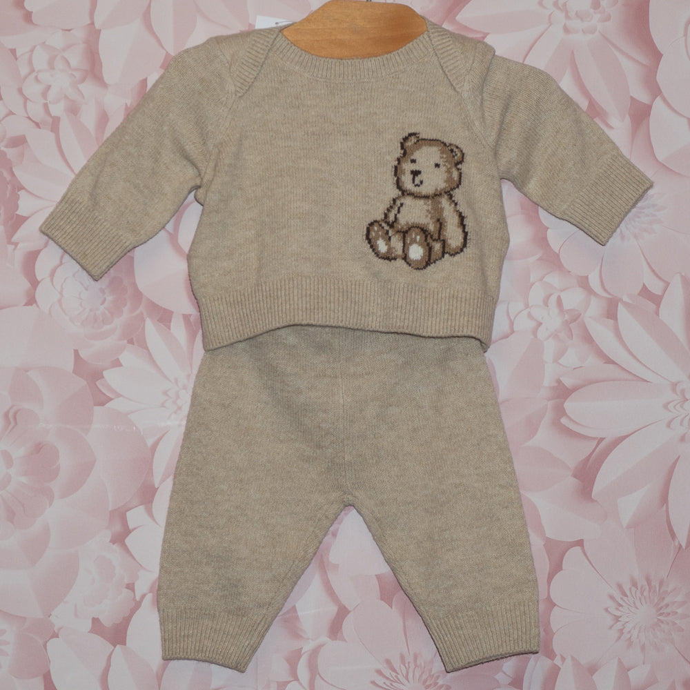 NWT Knit Teddy Bear Set Size NB