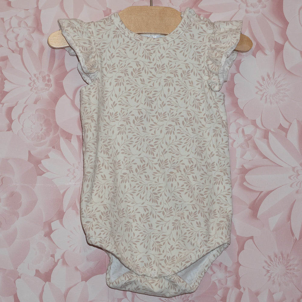 Beige Ruffled Onesie Size 12-18m